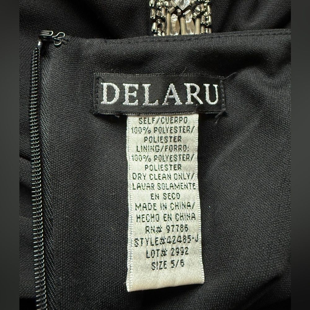 Delaru Size 5/6 Elegant Black Halter Dress with Beading Wedding Prom Occasions. - Picture 4 of 12